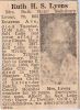 Ruth Hazel Sainsbury Lyons 1887-1957